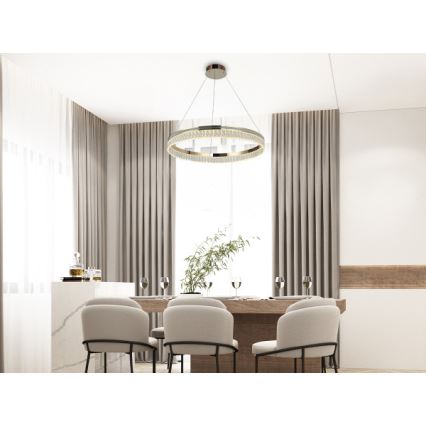 Kryształowy żyrandol LED ściemnialny na lince THALIA LED/55W/230V 3000-6000K śr. 80 cm + pilot