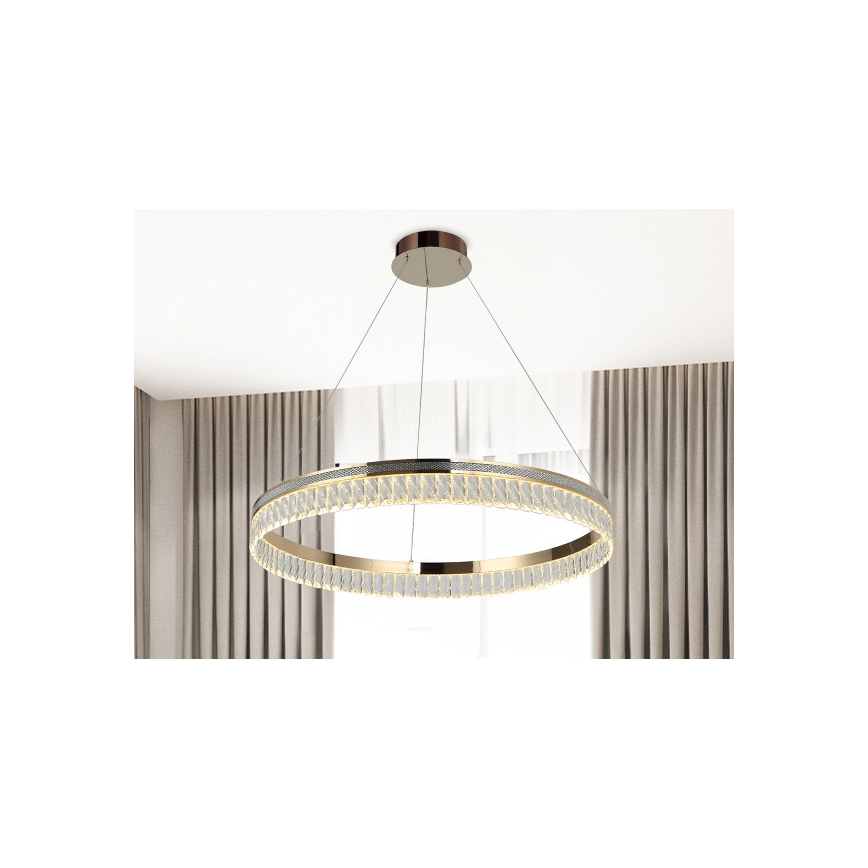 Kryształowy żyrandol LED ściemnialny na lince THALIA LED/55W/230V 3000-6000K śr. 80 cm + pilot