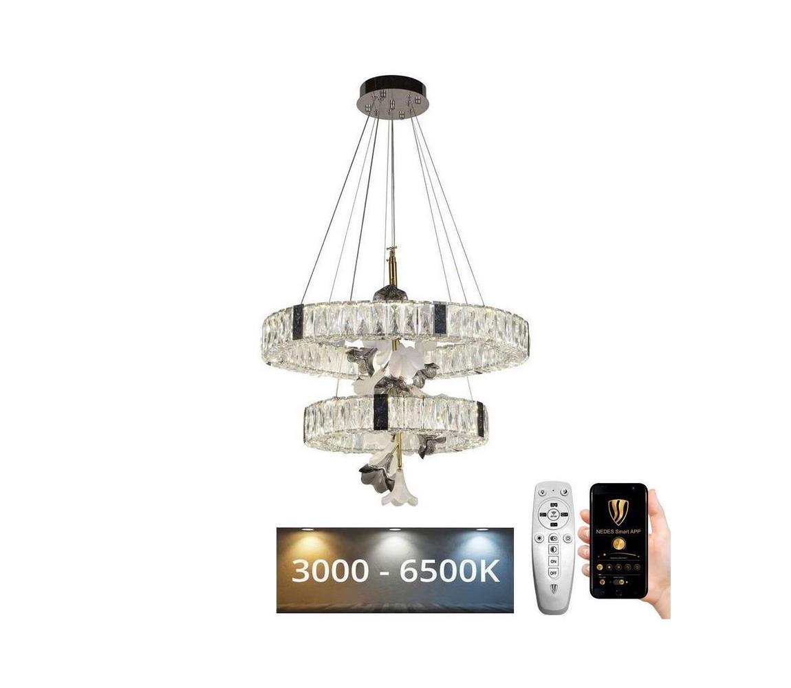 LED Ściemnialny kryształowy żyrandol na lince LED/70W/230V + pilot zdalnego sterowania