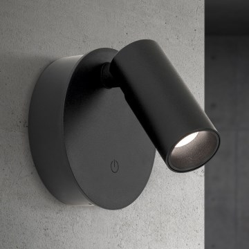 LED ściemnialny ładowalny dotykowy kinkiet punktowy LUXY LED/1W/5V 2200 mAh 2700/3000/4000K czarny