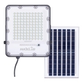 LED Ściemnialny naświetlacz solarny LED/100W/3,2V 4500K IP65 czarny + zdalne sterowanie