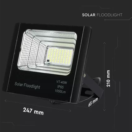 LED Ściemnialny naświetlacz solarny LED/16W/3,2V 4000K IP65 10000 mAh + zdalne sterowanie