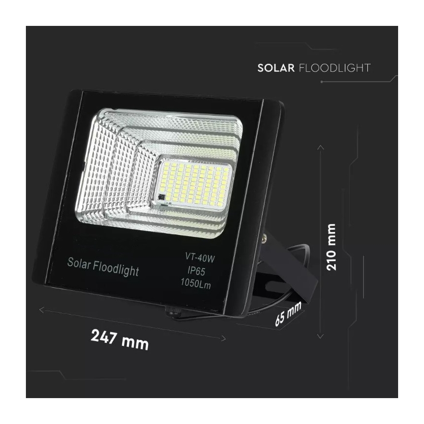 LED Ściemnialny naświetlacz solarny LED/16W/3,2V 4000K IP65 10000 mAh + zdalne sterowanie