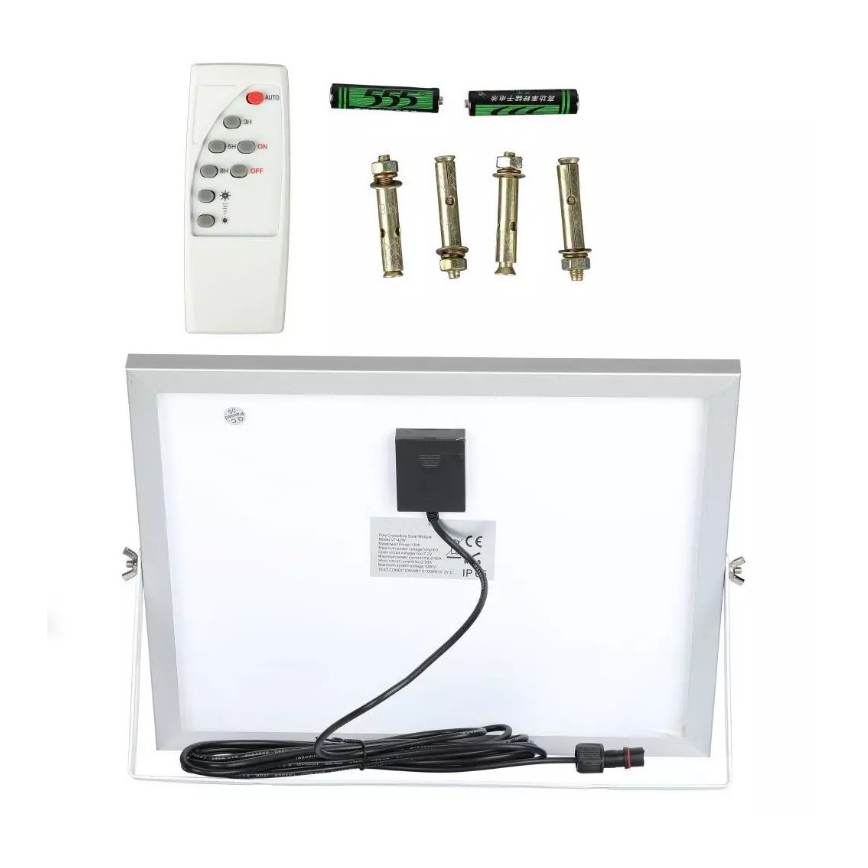LED Ściemnialny naświetlacz solarny LED/16W/3,2V 4000K IP65 10000 mAh + zdalne sterowanie