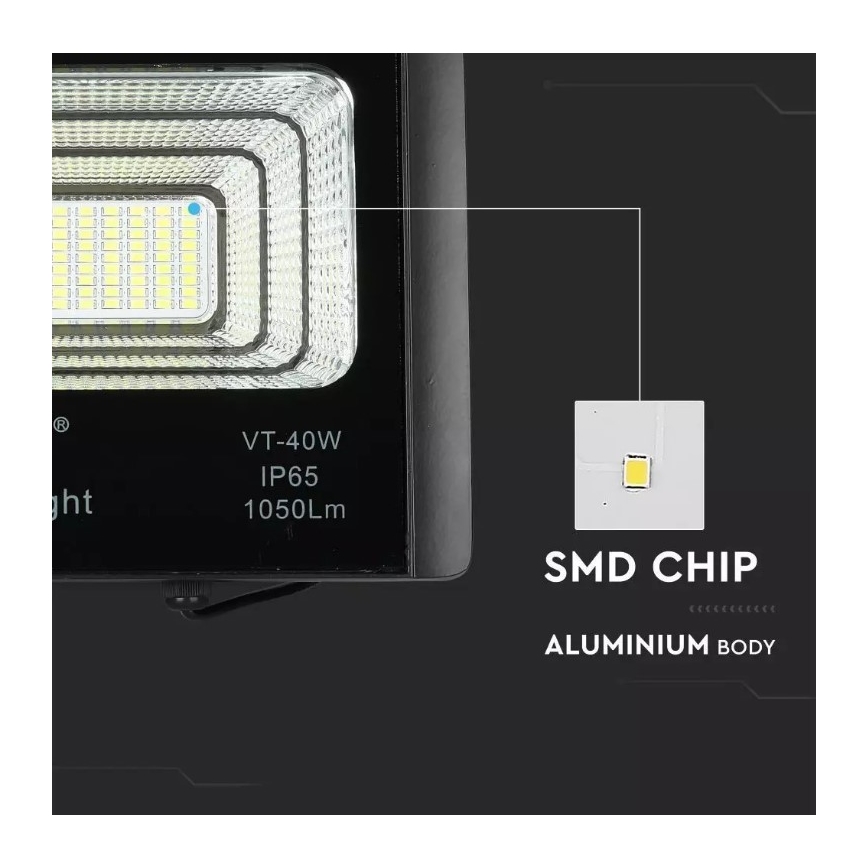 LED Ściemnialny naświetlacz solarny LED/16W/3,2V 4000K IP65 10000 mAh + zdalne sterowanie