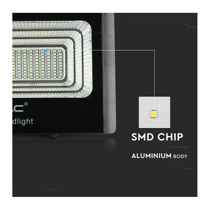 LED Ściemnialny naświetlacz solarny LED/20W/6,4V 4000K IP65 10000 mAh + zdalne sterowanie