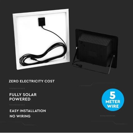 LED Ściemnialny naświetlacz solarny LED/20W/6,4V 4000K IP65 10000 mAh + zdalne sterowanie