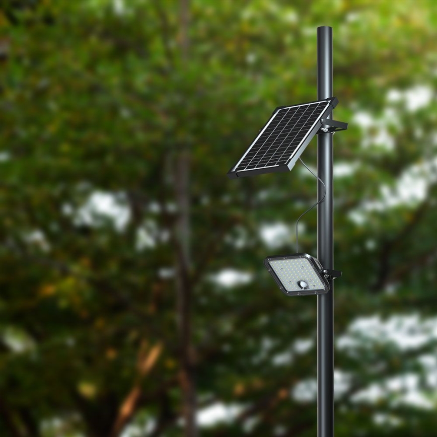 LED Ściemnialny naświetlacz solarny z czujnikiem LED/10W/3,7V 4000/6000K IP65 + zdalne sterowanie