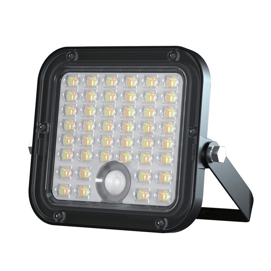 LED Ściemnialny naświetlacz solarny z czujnikiem LED/10W/3,7V 4000/6000K IP65 + zdalne sterowanie
