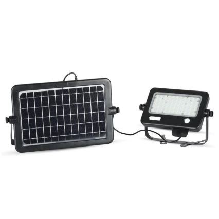 LED Ściemnialny naświetlacz solarny z czujnikiem LED/10W/3,7V 4000K IP65 + port USB