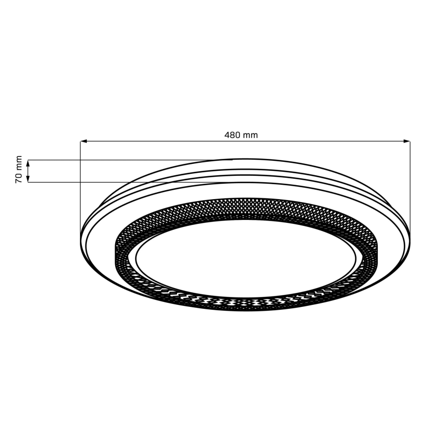 LED Ściemnialny plafon łazienkowy ADELA LED/72W/230V śr. 48 cm 3000-6000K IP44 + Pilot zdalnego sterowania