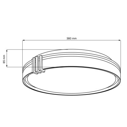 LED Ściemnialny plafon łazienkowy ARLETTA LED/48W/230V śr. 38 cm 3000-6000K IP44 + Pilot zdalnego sterowania