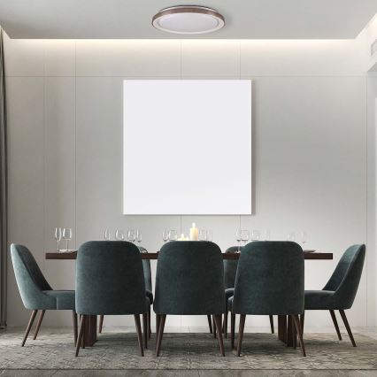 LED Ściemnialny plafon łazienkowy GRAŻYNA LED/72W/230V 3000-6000K śr. 51 cm IP44 szary + pilot zdalnego sterowania