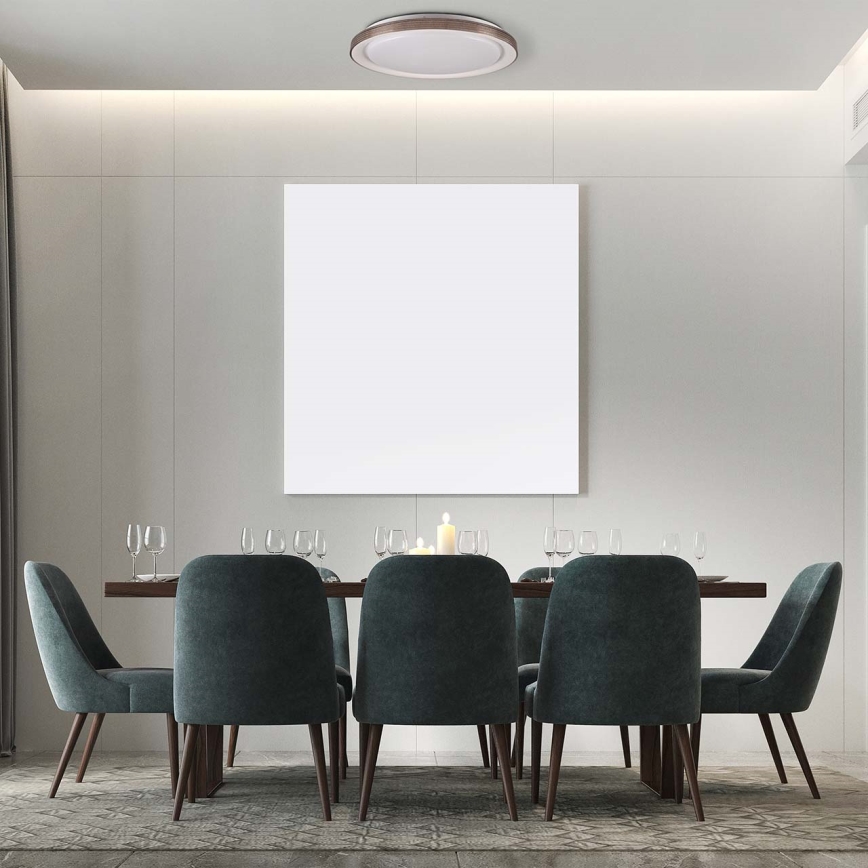 LED Ściemnialny plafon łazienkowy GRAŻYNA LED/72W/230V 3000-6000K śr. 51 cm IP44 szary + pilot zdalnego sterowania