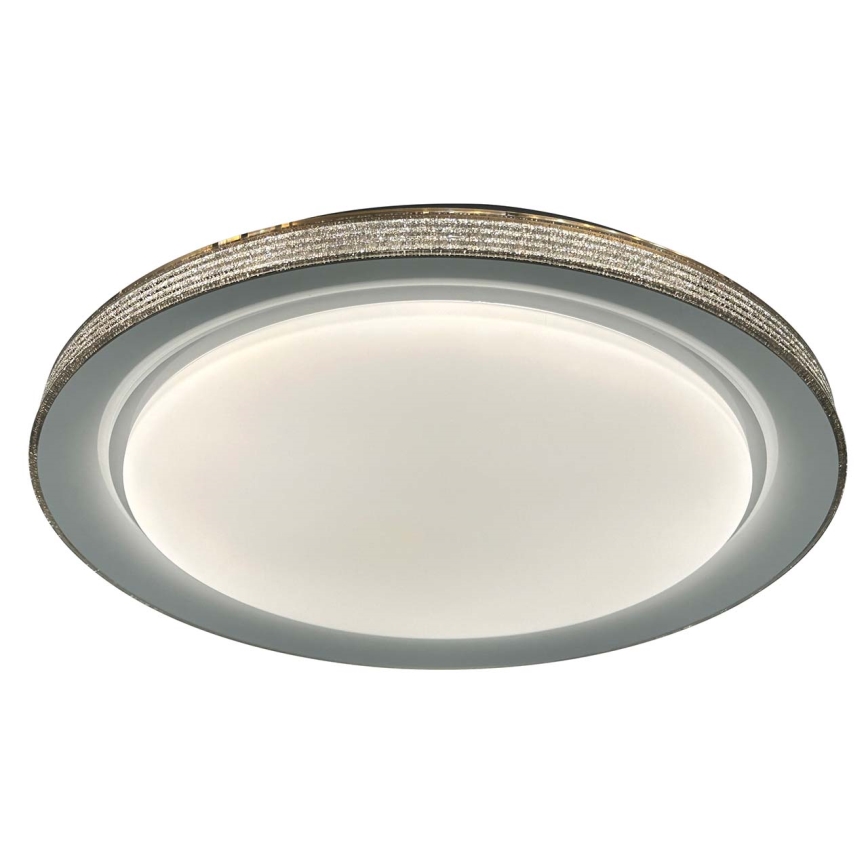 LED Ściemnialny plafon łazienkowy GRAŻYNA LED/72W/230V 3000-6000K śr. 51 cm IP44 szary + pilot zdalnego sterowania