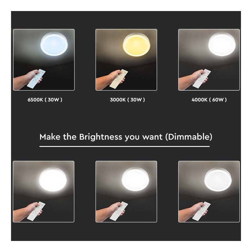 LED Ściemnialny plafon LED/40W/230V 3000K/4000K/6500K + pilot