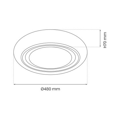 LED Ściemnialny plafon MEGAN LED/48W/230V 3000-6000K + pilot