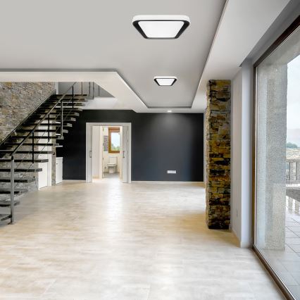 LED Ściemnialny plafon QUADRO LED/38W/230V 3000-6000K biały/czarny + pilot