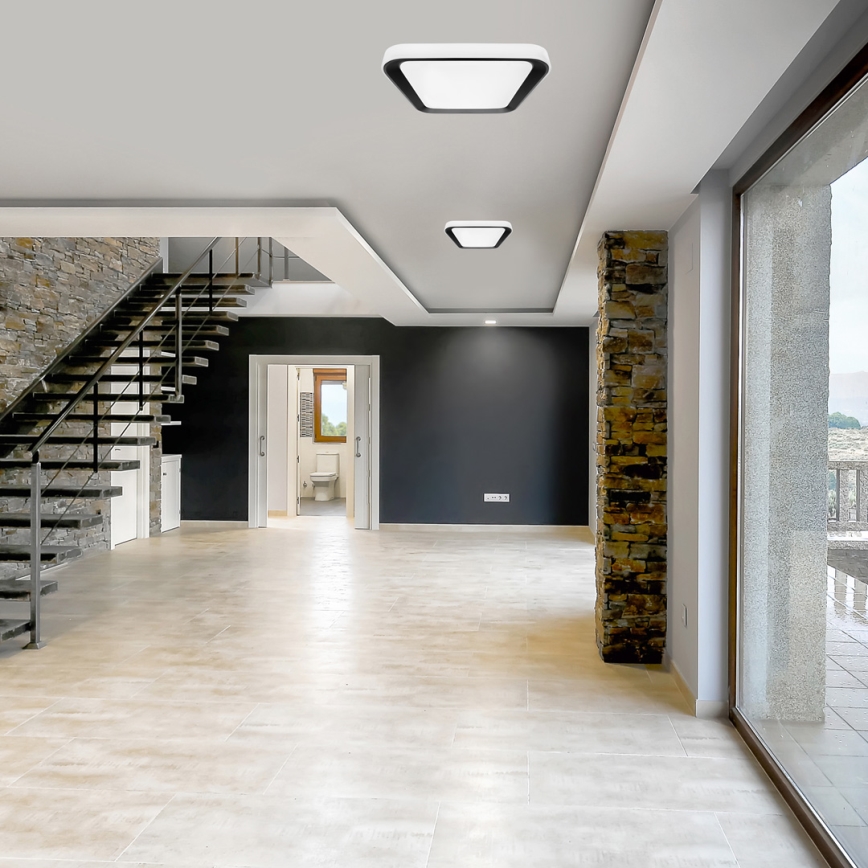 LED Ściemnialny plafon QUADRO LED/38W/230V 3000-6000K biały/czarny + pilot