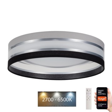 LED Ściemnialny plafon SMART CORAL LED/24W/230V Wi-Fi Tuya czarny/szary +pilot