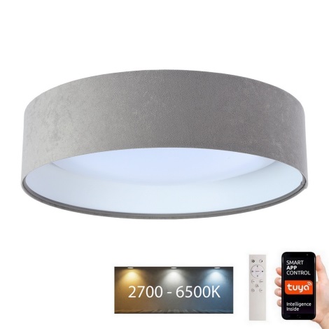 LED Ściemnialny plafon SMART GALAXY LED/24W/230V śr. 45 cm 2700-6500K Wi-Fi Tuya szary/biały + pilot