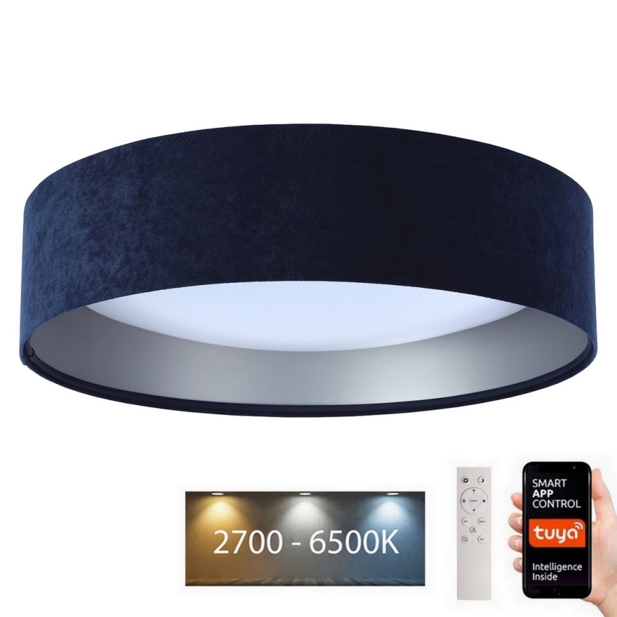 LED Ściemnialny plafon SMART GALAXY LED/36W/230V śr. 55 cm 2700-6500K Wi-Fi Tuya niebieski/srebrny+ pilot