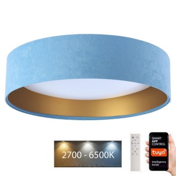 LED Ściemnialny plafon SMART GALAXY LED/36W/230V śr. 55 cm 2700-6500K Wi-Fi Tuya niebieski/złoty+ pilot