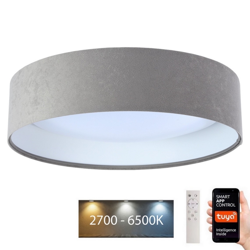 LED Ściemnialny plafon SMART GALAXY LED/36W/230V śr. 55 cm 2700-6500K Wi-Fi Tuya szary/biały+ pilot