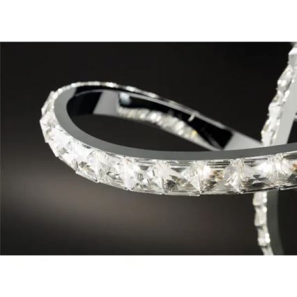 LED ściemnialny przysufitowy żyrandol ABRO LED/26W/230V błyszczący chrom