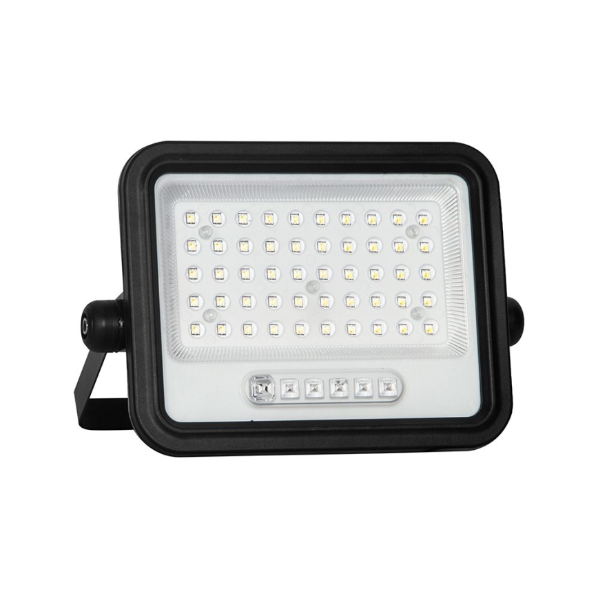 Ściemnialny solarny reflektor LED/100W/3,2V 2000-8000K IP65 5000 mAh czarny + pilot zdalnego sterowania