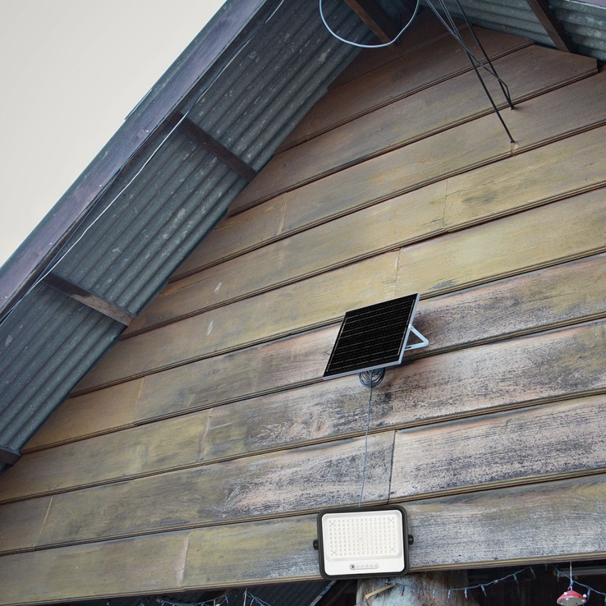 LED Ściemnialny solarny reflektor LED/300W/3,2V 2000-8000K IP65 15000 mAh czarny + pilot zdalnego sterowania