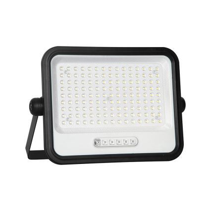 LED Ściemnialny solarny reflektor LED/300W/3,2V 2000-8000K IP65 15000 mAh czarny + pilot zdalnego sterowania