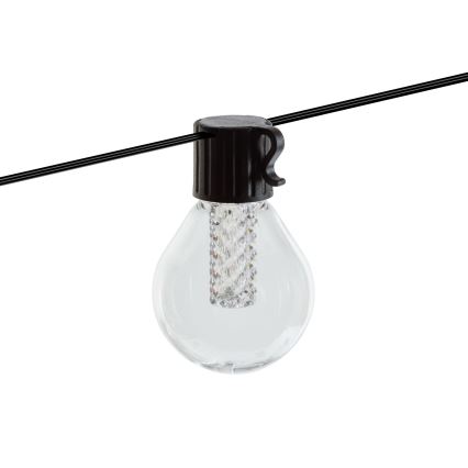 Solarny łańcuch świetlny LED ściemnialny 15xLED/1,5W/3,7/5V 2700-10000K 2200 mAh 9 m IP65 czarny + pilot zdalnego sterowania