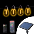 LED ściemnialny solarny łańcuch świetlny 25xLED/1,5W/3,7/5V 2700-10000K 2200 mAh 15 m IP65 czarny + pilot zdalnego sterowania