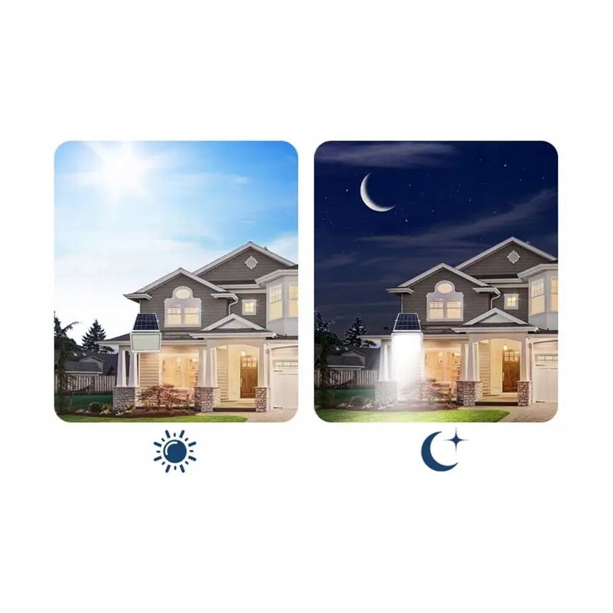 Ściemnialny solarny reflektor LED/100W/3,2V 5000K 10500 mAh IP65 czarny + zdalne sterowanie