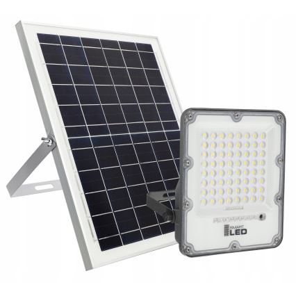 Ściemnialny solarny reflektor LED/100W/3,2V 5000K 10500 mAh IP65 czarny + zdalne sterowanie