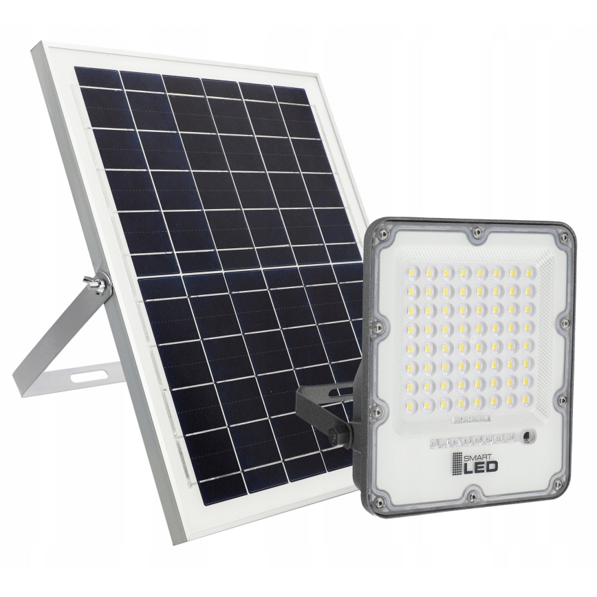 Ściemnialny solarny reflektor LED/100W/3,2V 5000K 10500 mAh IP65 czarny + zdalne sterowanie