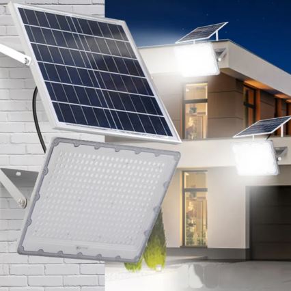 Ściemnialny solarny reflektor LED 150 W/3,2 V 5000 K 15000 mAh IP65 czarny + zdalne sterowanie