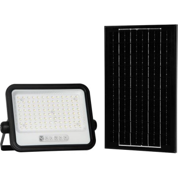 LED ściemnialny solarny reflektor LED/200W/3,2V 2000-8000K IP65 10000 mAh czarny + zdalne sterowanie