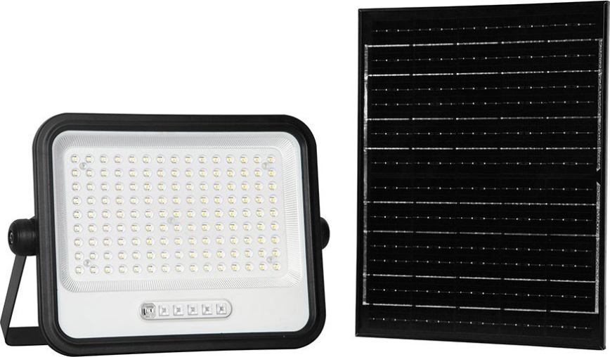 LED Ściemnialny solarny reflektor LED/300W/3,2V 2000-8000K IP65 15000 mAh czarny + pilot zdalnego sterowania