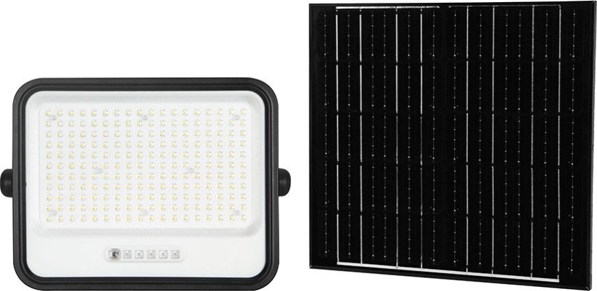 LED ściemnialny solarny reflektor LED/400W/3,2V 2000-8000K IP65 20000 mAh czarny + pilot zdalnego sterowania