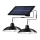 LED Ściemnialny solarny żyrandol na lince 2xLED/1,8W/3,7V IP44 6500K 1200 mAh + zdalne sterowanie
