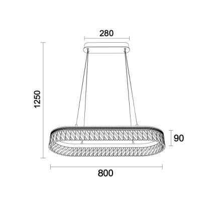 Ściemnialny kryształowy żyrandol LED na lince THALIA LED/50W/230V 3000-6000K + pilot zdalnego sterowania