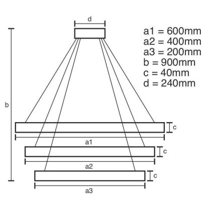 LED Ściemnialny żyrandol na lince LED/85W/230V 3000-6500K + pilot zdalnego sterowania