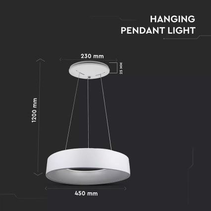 LED Ściemnialny żyrandol na lince 1xLED/20W/230V