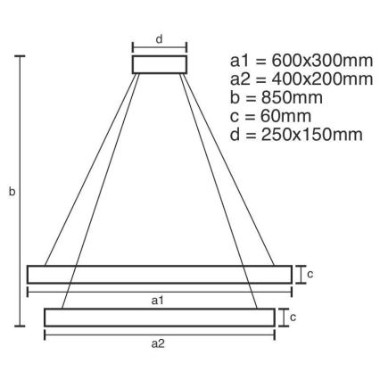 LED Ściemnialny żyrandol na lince LED/130W/230V 3000-6500K + pilot