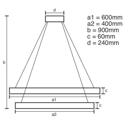 LED Ściemnialny żyrandol na lince LED/135W/230V 3000-6500K + pilot