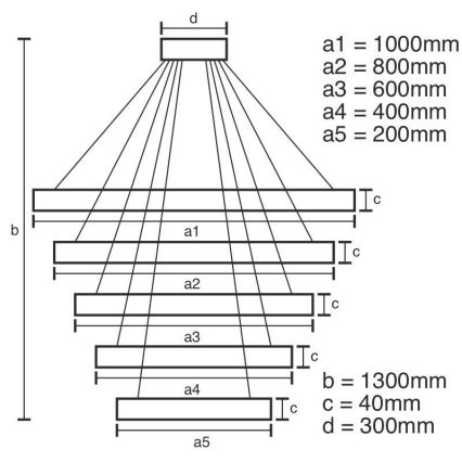 LED Ściemnialny żyrandol na lince LED/210W/230V 3000-6500K + pilot