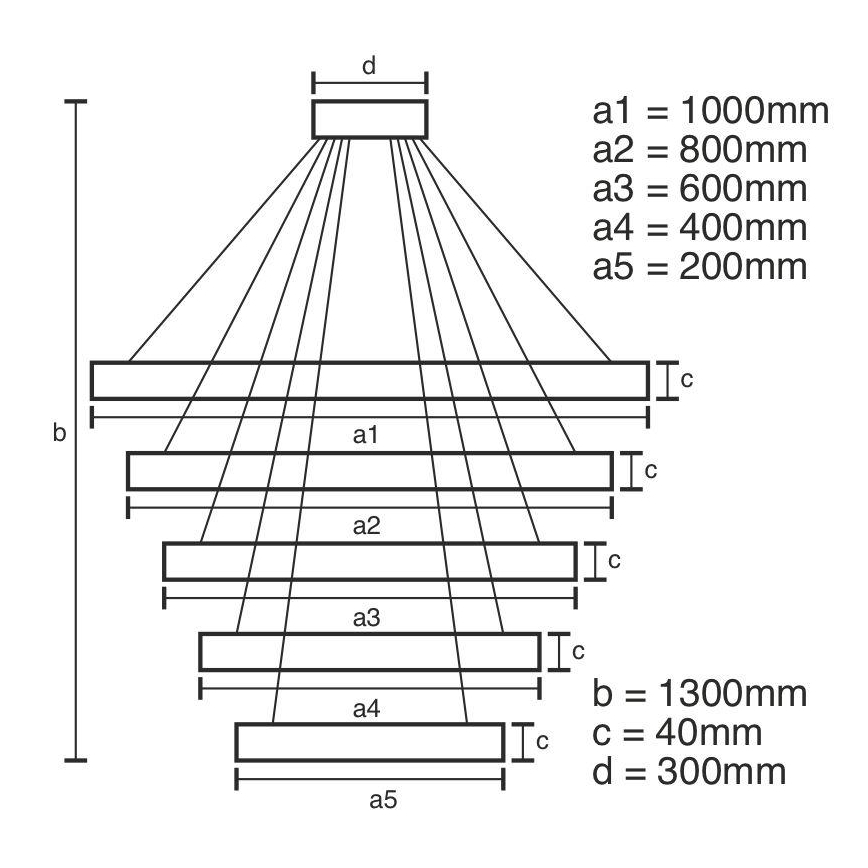 LED Ściemnialny żyrandol na lince LED/210W/230V 3000-6500K + pilot