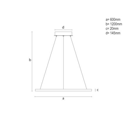 LED ściemnialny żyrandol na lince LED/32W/230V 3000-6500K śr. 60 cm + pilot zdalnego sterowania